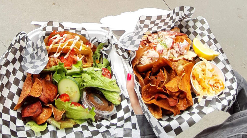 Shrimp tacos &amp; lobster roll @ Ad Mare