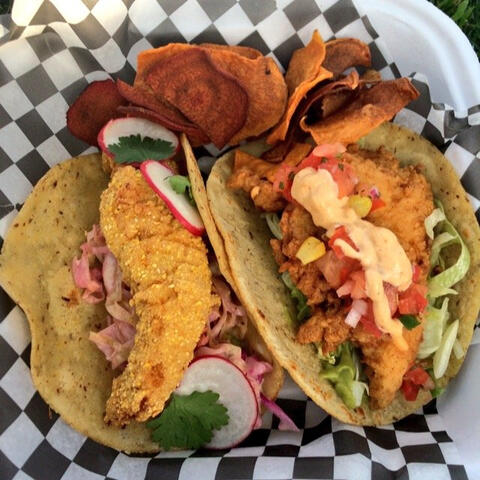 Catfish & Fried Fish Taco with Ad Mare Chips