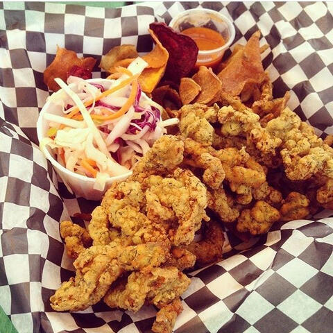 Lightly battered clam strips