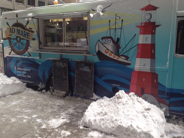 Ad Mare seafood truck in winter